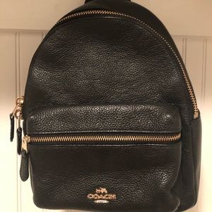 Coach Leather MINI Backpack Shoulder Bag Black